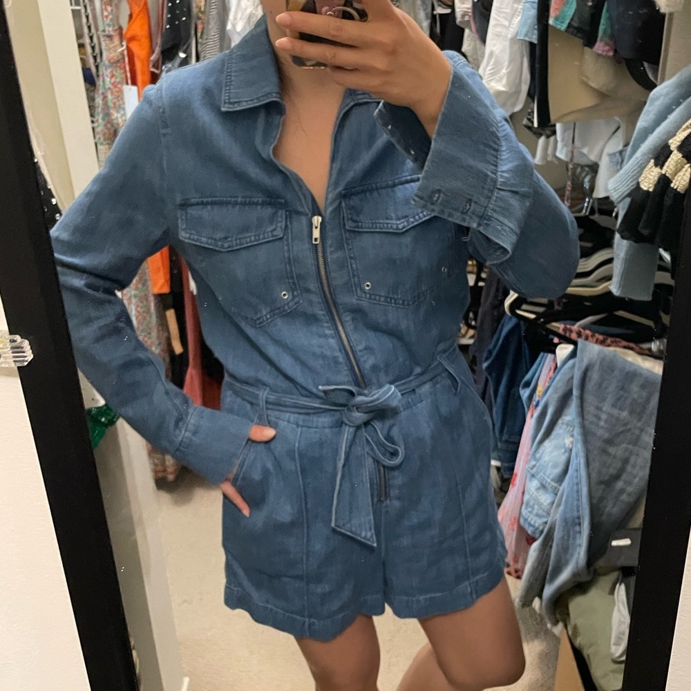 Veronica Beard Denim Romper